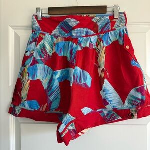 NWOT Farm Rio Sweet Jungle High Waist Linen Blend Shorts